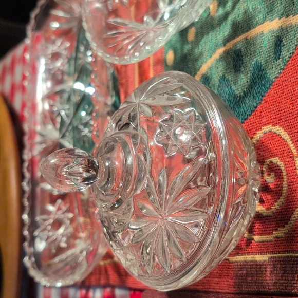 "3"Anchor Hocking Star of David  Cut Glass Serving Piece's - Picture 3 of 6